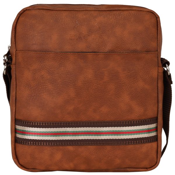 Tan Leather Sling Bag/ Side Bag